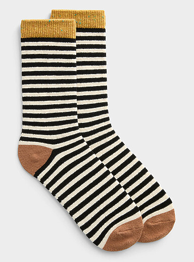 Striped wool-blend socks