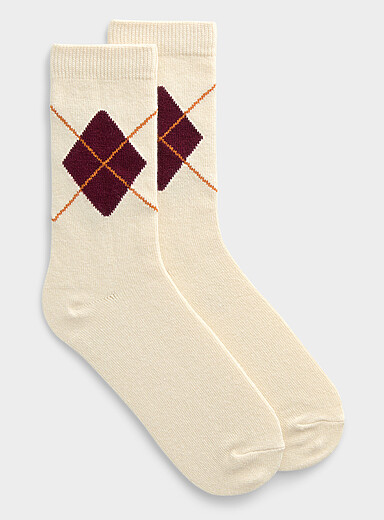 La chaussette touche de laine large argyle