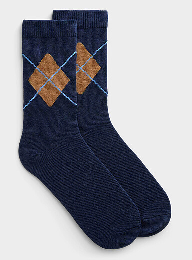 La chaussette touche de laine large argyle