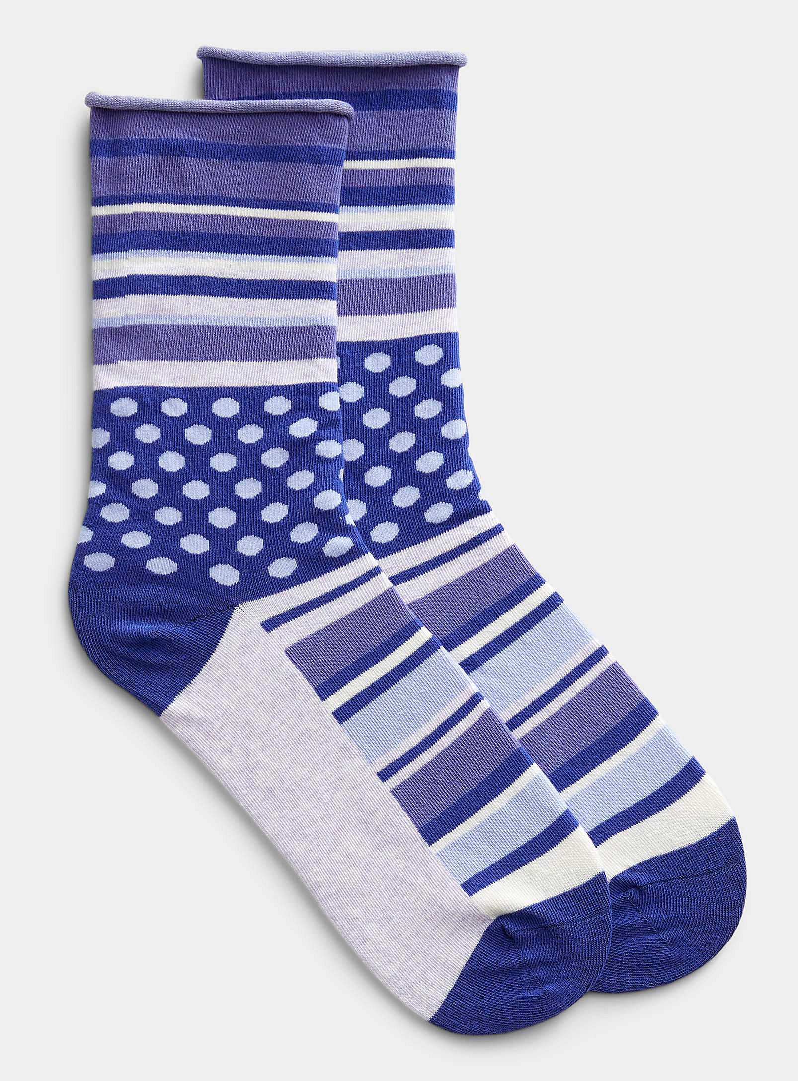 Simons - Women's Colourful dot and stripe sock