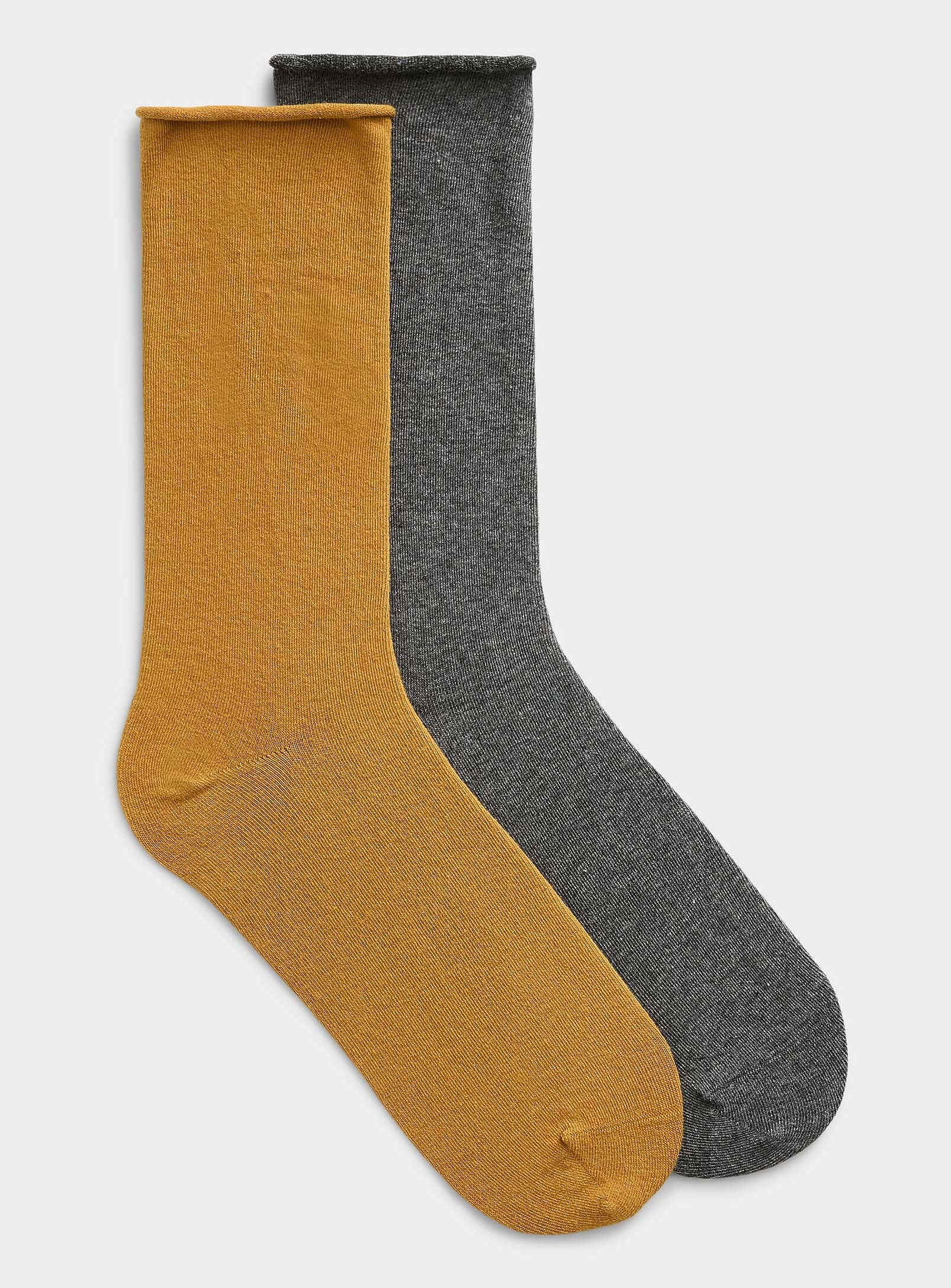 Simon's Solid/checks Socks 2-pack