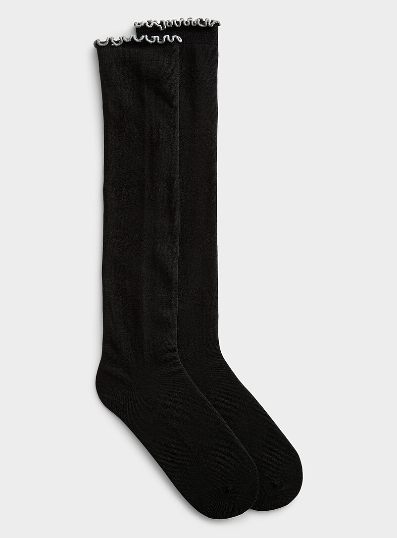Contrast lettuce trim knee-highs product image (primary)