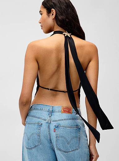 Twik Black Gold starfish halter cami for women