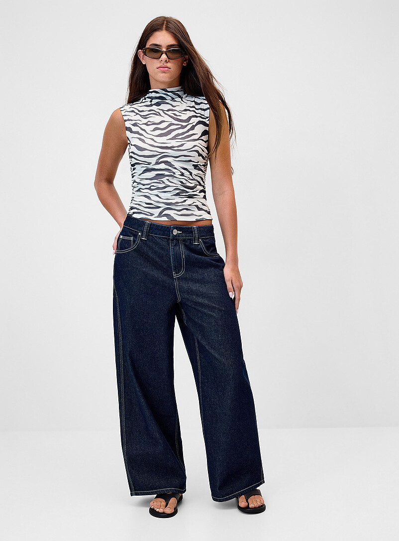 Zebra print high-collar cami product image (primary)