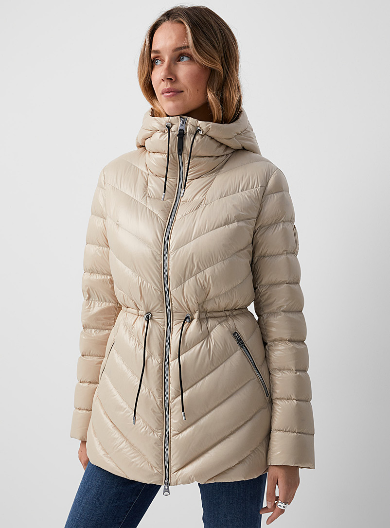 Mackage Sand Arita satiny drawcord-waist puffer jacket for women
