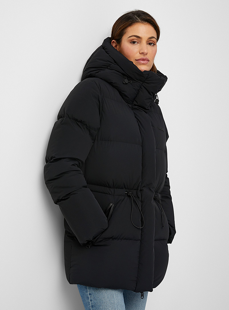 Mackage Black Freya drawcord waist puffer jacket for women