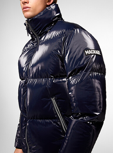 Mackage: La doudoune ultrabrillante KENT-GLO Bleu marine - Bleu nuit pour homme