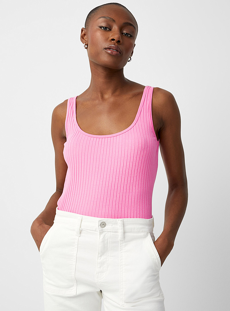 Candy pink ribbed cami