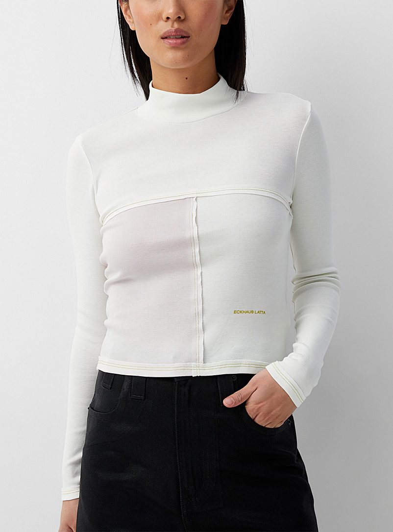 Eckhaus Latta White White stitched top for women