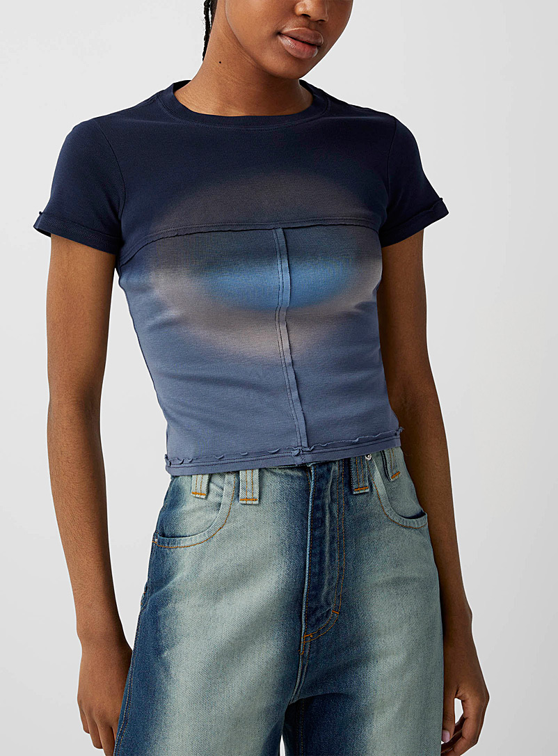 Eckhaus Latta: Le t-shirt court coutures retournées Assorti pour femme