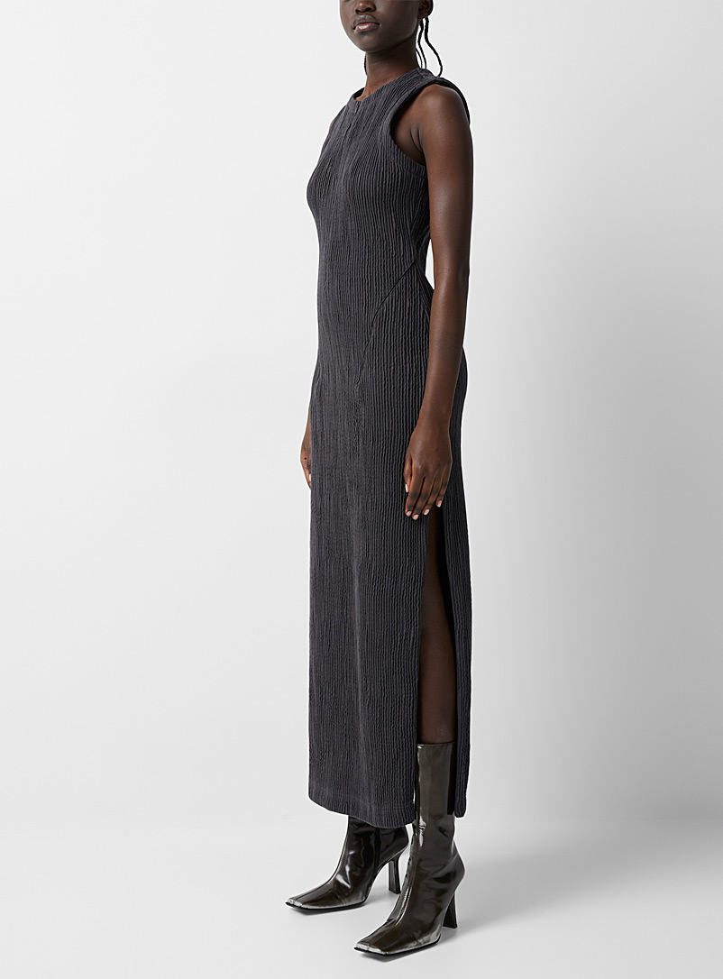 Eckhaus Latta: La robe Sliced à zips Noir pour femme