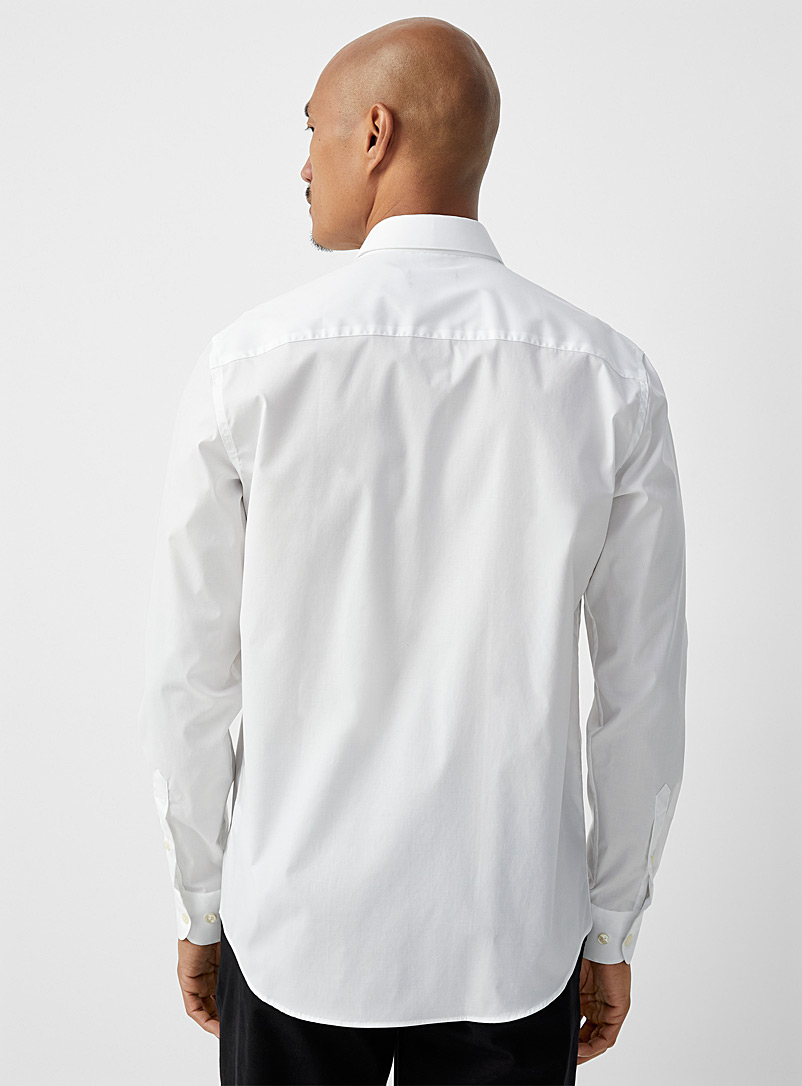 Le 31: La chemise monochrome extensible Coupe moderne Blanc pour homme
