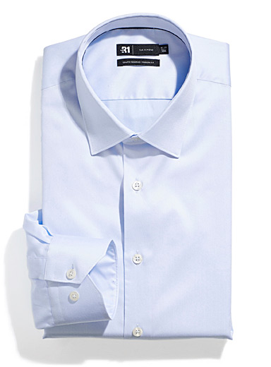 La chemise coton satin&eacute; sans repassage <b>Coupe moderne</b>