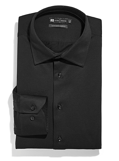 Le 31: La chemise tricot Coupe moderne <b>Collection Innovation</b> Noir pour homme