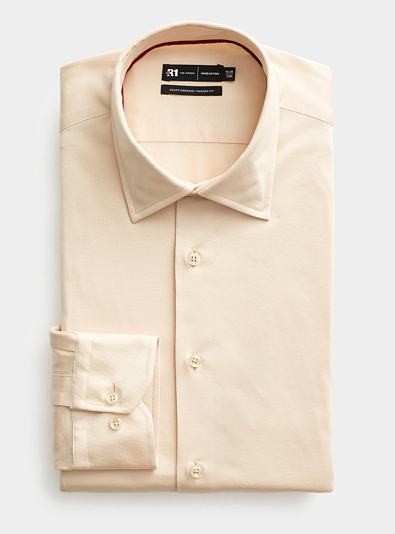 Le 31: La chemise tricot Coupe moderne Collection Innovation Sable pour homme