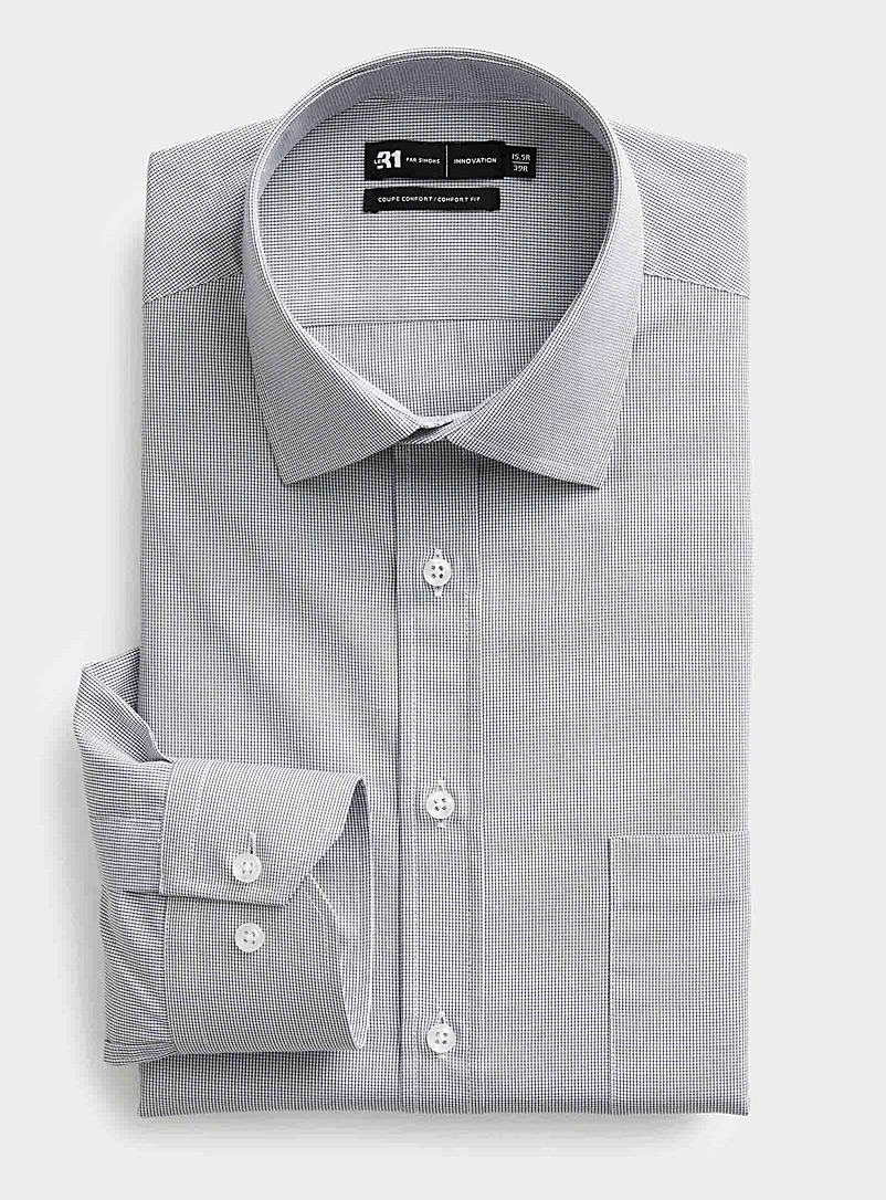 Le 31: La chemise jacquard moderne Coupe confort Collection Innovation Noir à motifs pour homme