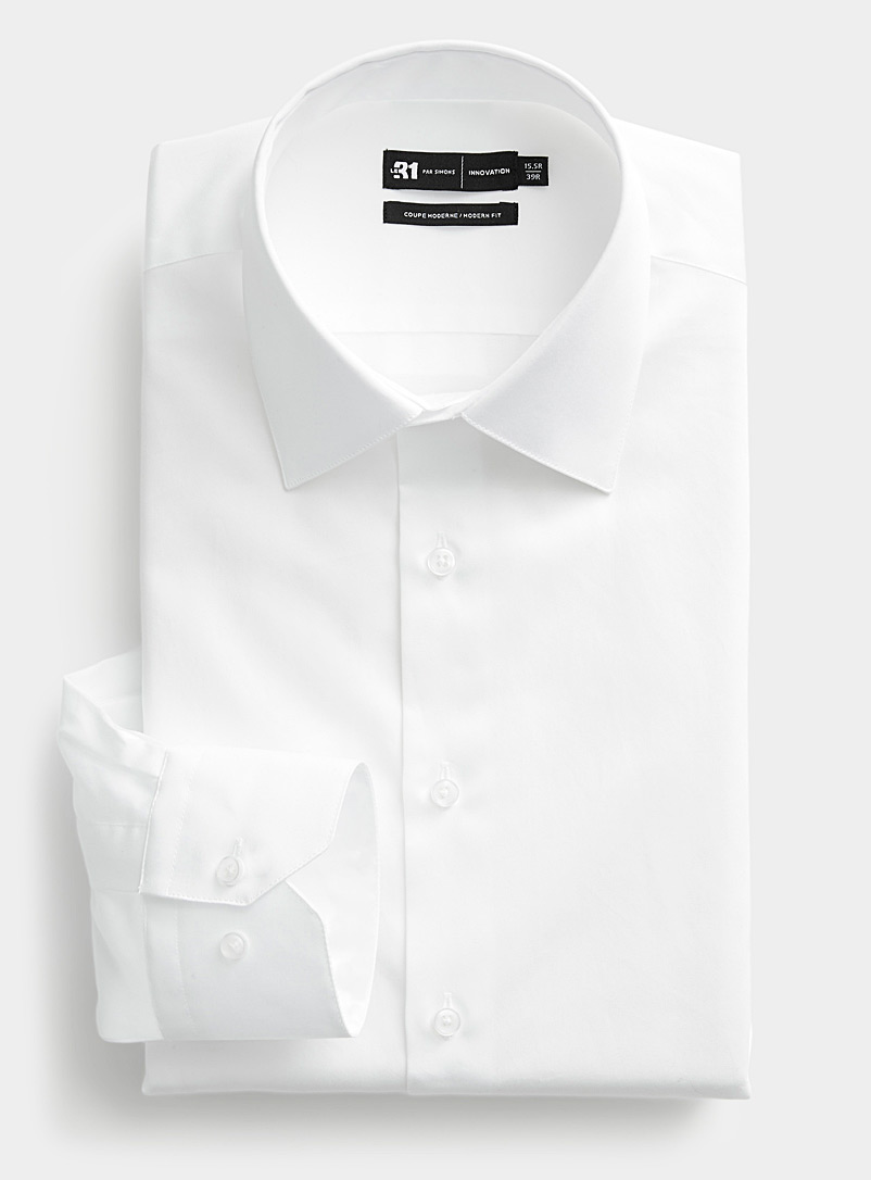 Le 31 White Stain-resistant shirt Modern fit Innovation collection for men