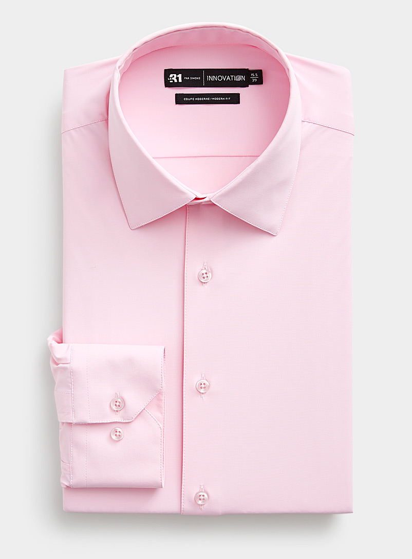 Le 31 Pink Fluid pastel shirt Modern fit <b>Innovation collection</b> for men