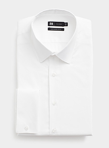 French-cuff stretch shirt <b>Slim fit</b>