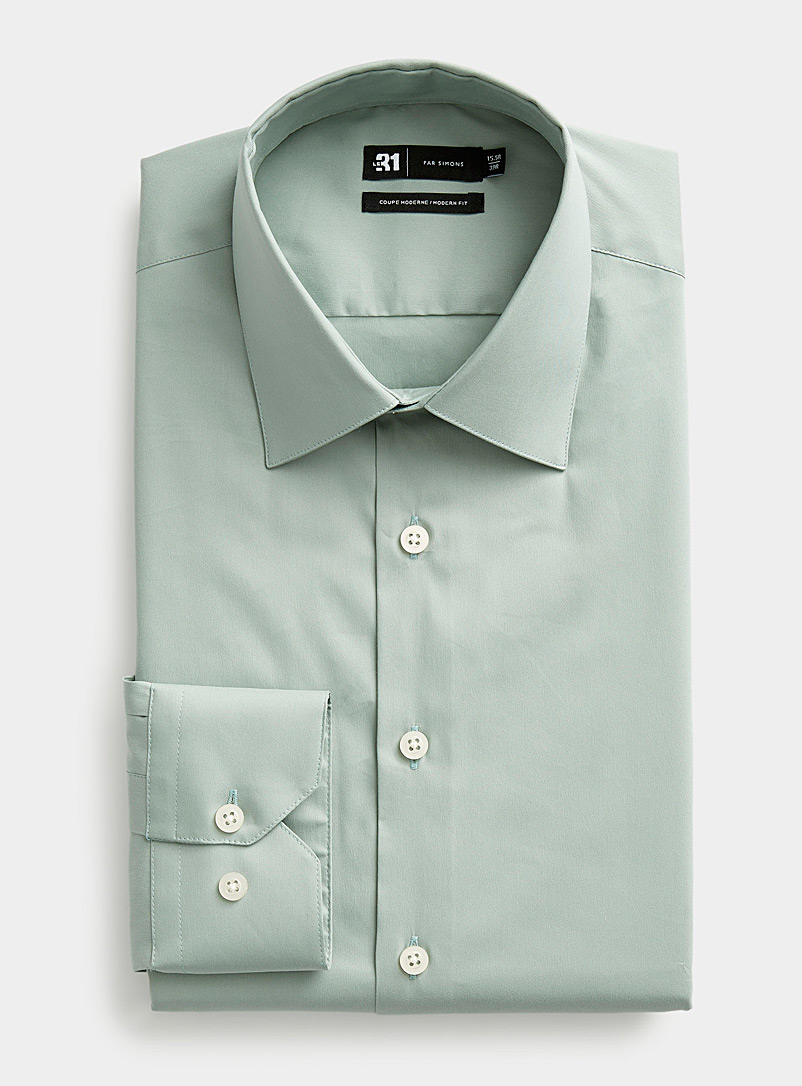 Le 31 Green Stretch shirt Modern fit for men