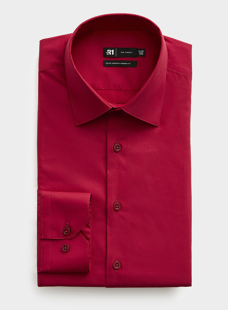 Le 31: La chemise extensible <b>Coupe moderne</b> Blanc pour homme