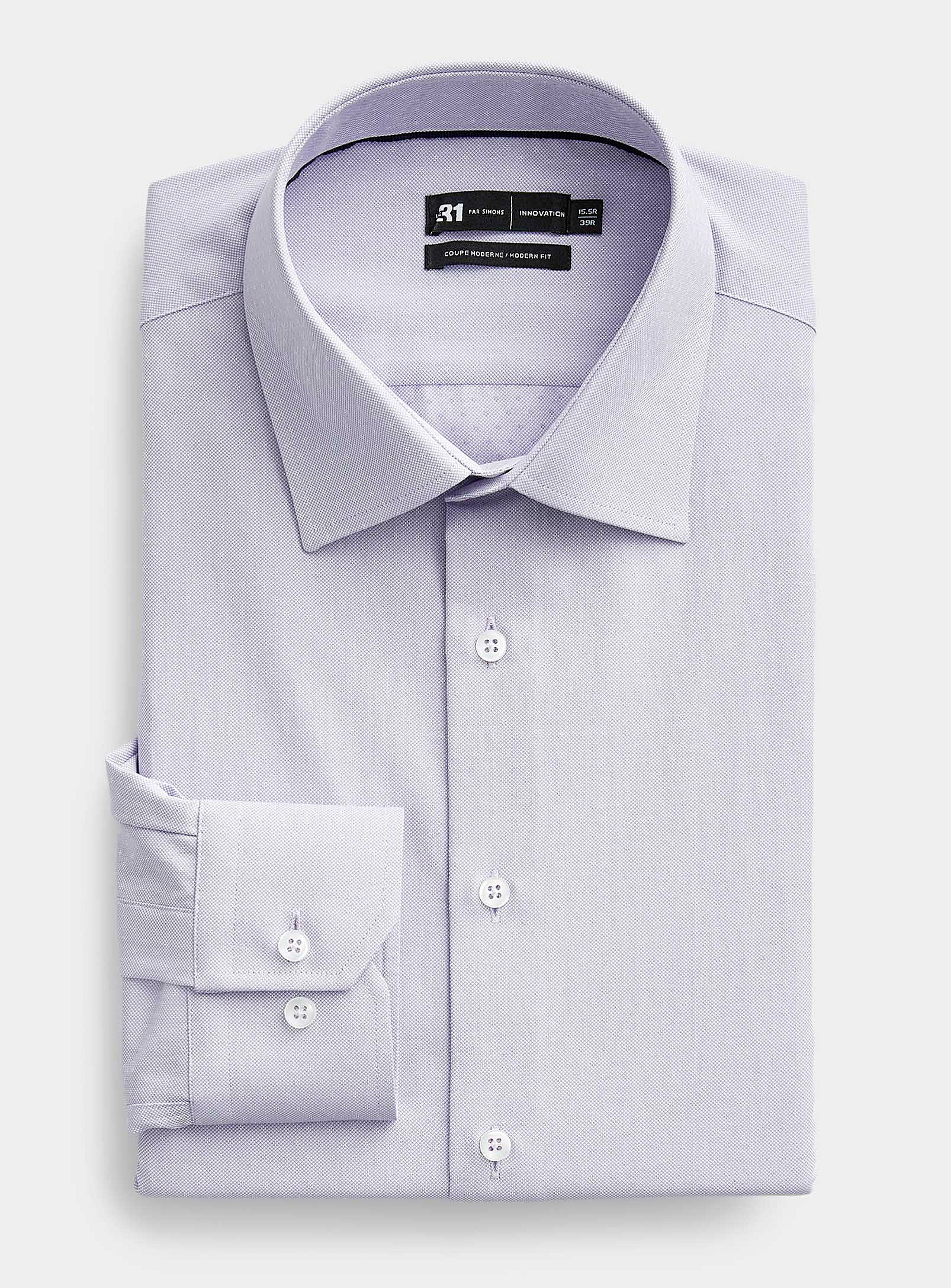 Le 31 Geometric Jacquard Shirt Modern Fit Innovation Collection In Purple