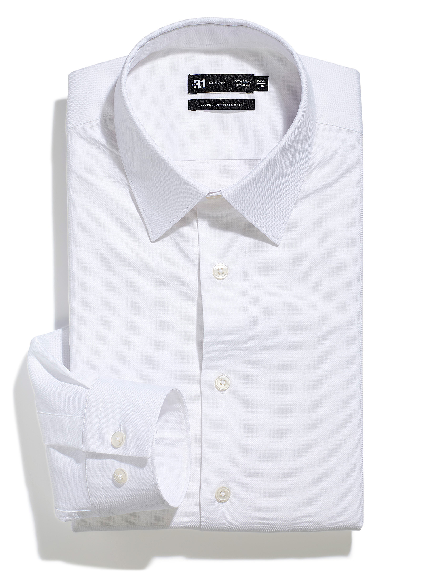 Le 31 Stretch Piqué Performance Shirt Slim Fit Innovation Collection In White
