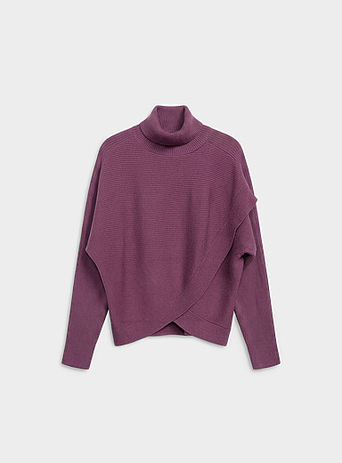 Turtleneck crossover sweater