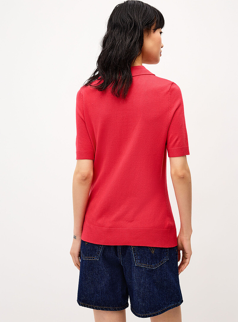 Twik: Le polo boutons coeurs Rouge pour femme