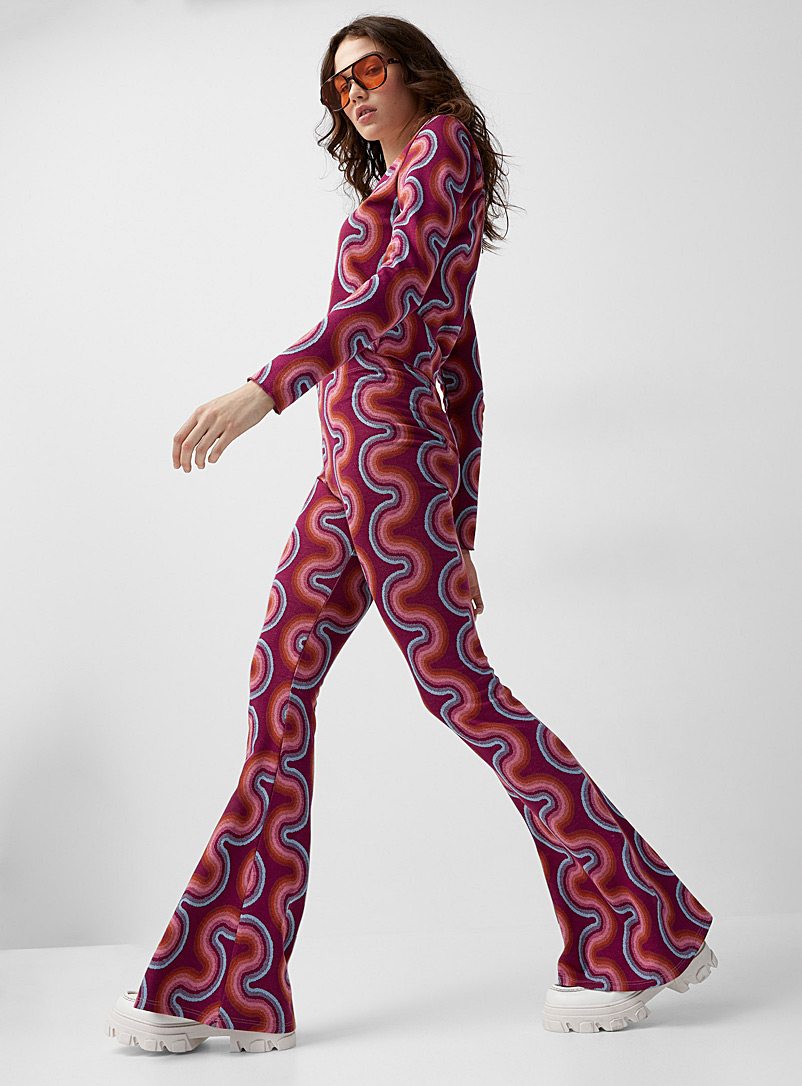 Twik Patterned Red Vintage pattern flared pant for women