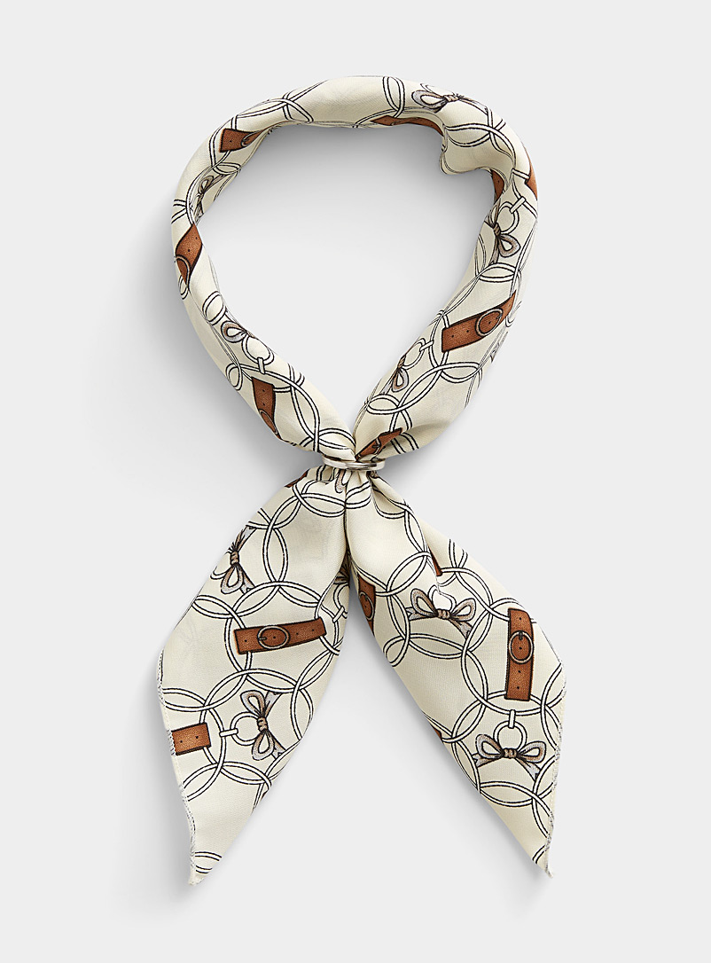 Le 31 Patterned White Rings and bows tie scarf for men