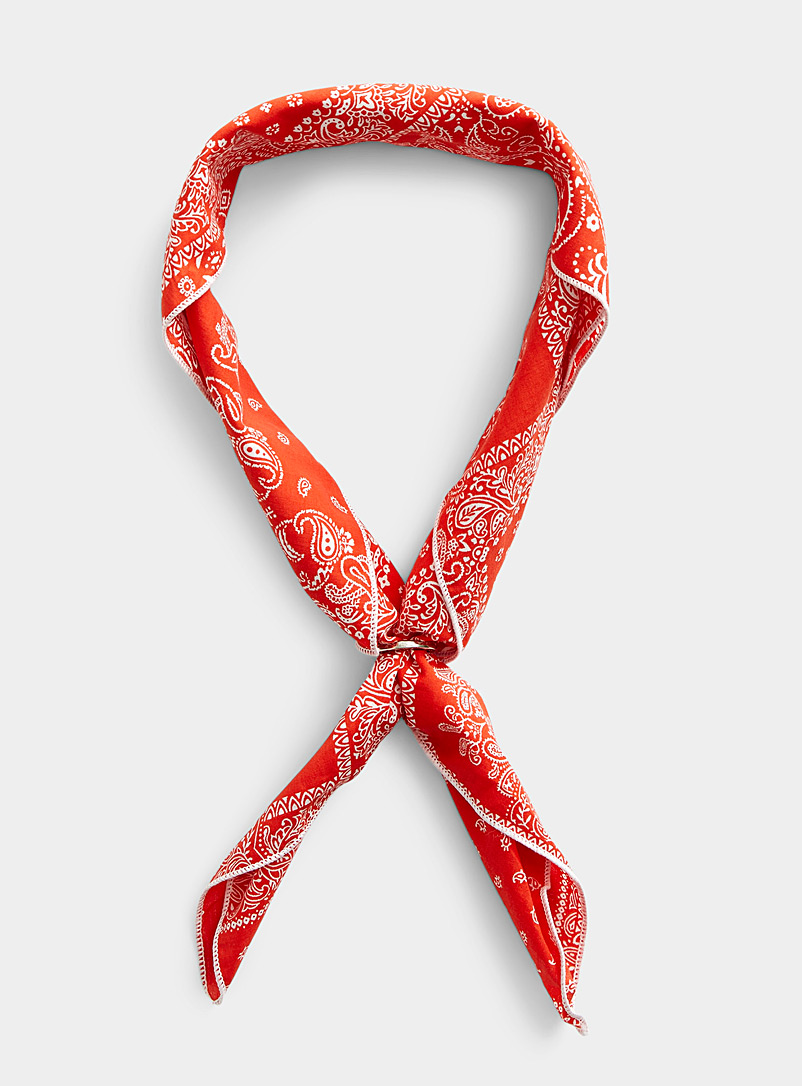 Le 31: Le foulard pochette imprimé bandana Rouge pour homme