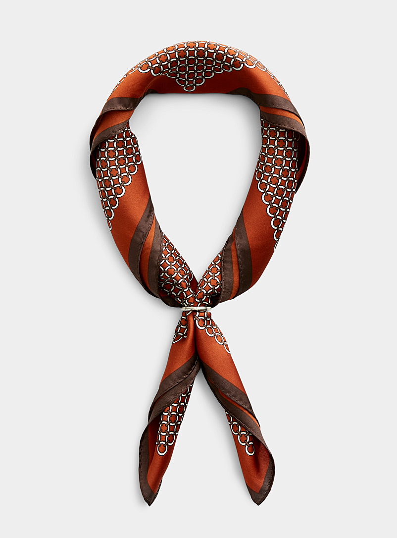 Le 31 Copper Retro mosaic scarf for men