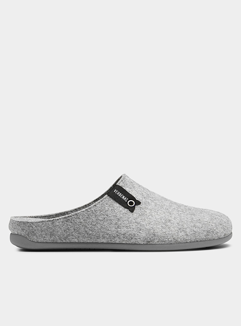 Verbenas Grey Taupe Eagle Fieltro mule slippers Men for men