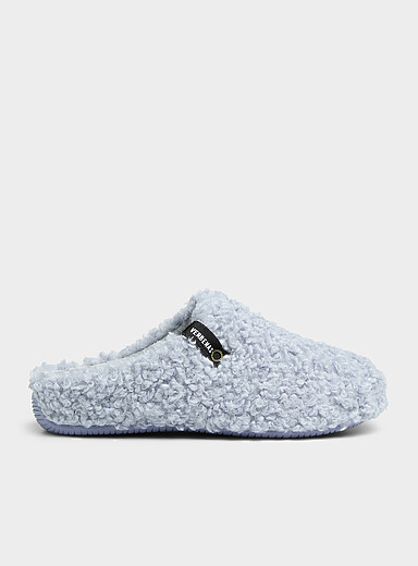 Verbenas: La pantoufle mule bouclette Bleu p&acirc;le - Bleu ciel pour femme