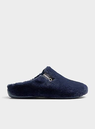 Verbenas Navy/Midnight Blue Faux-fur mule slippers for women