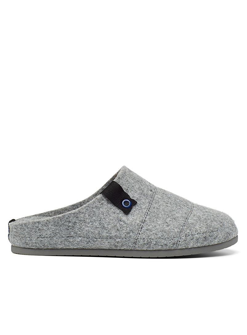 Miiyu Dark Grey Minimalist mule slippers for women