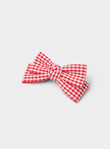 Gingham bow barrette