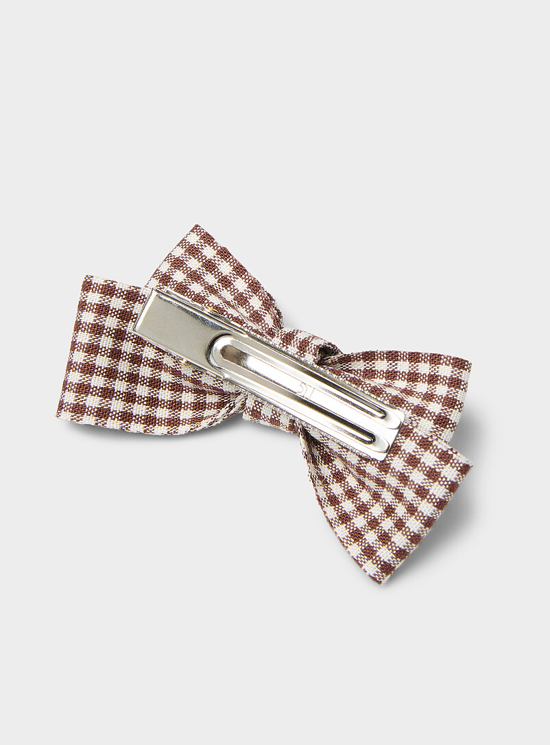Gingham bow barrette product image 2