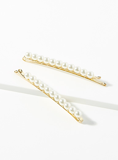 Les barrettes billes de nacre Ensemble de 2