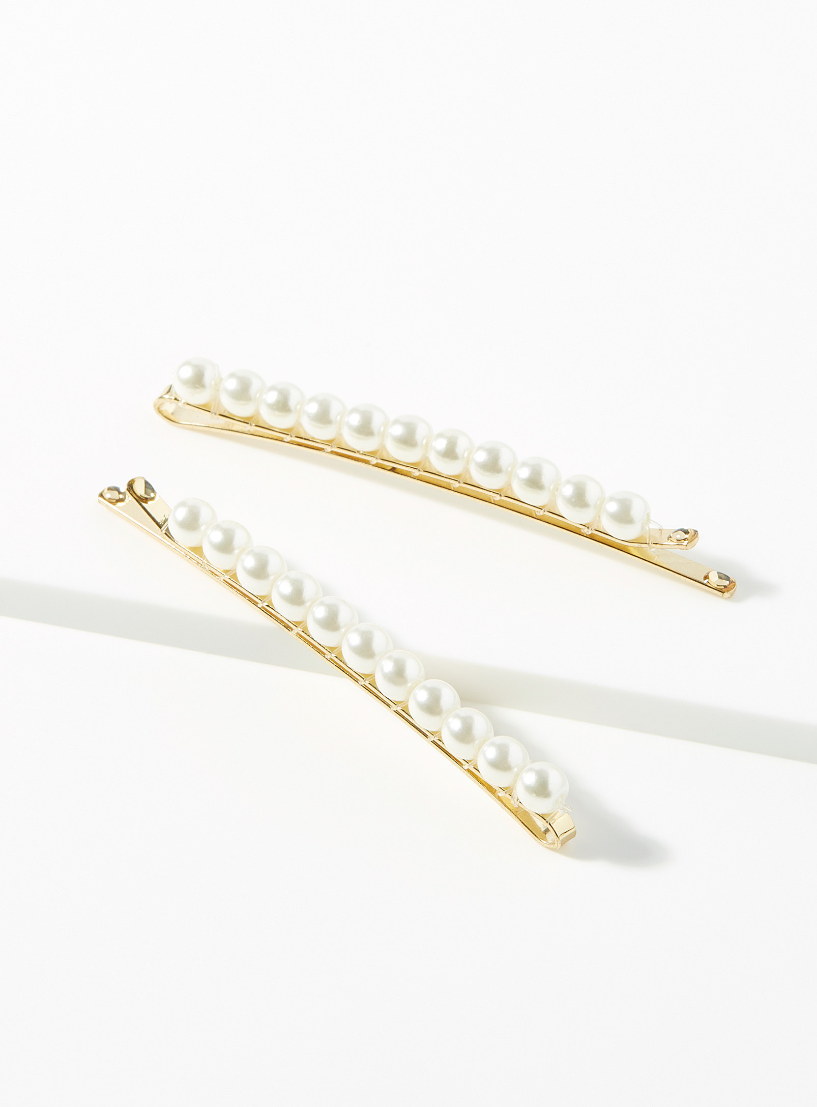 Simons - Women's Pearly bead barrettes Set of 2