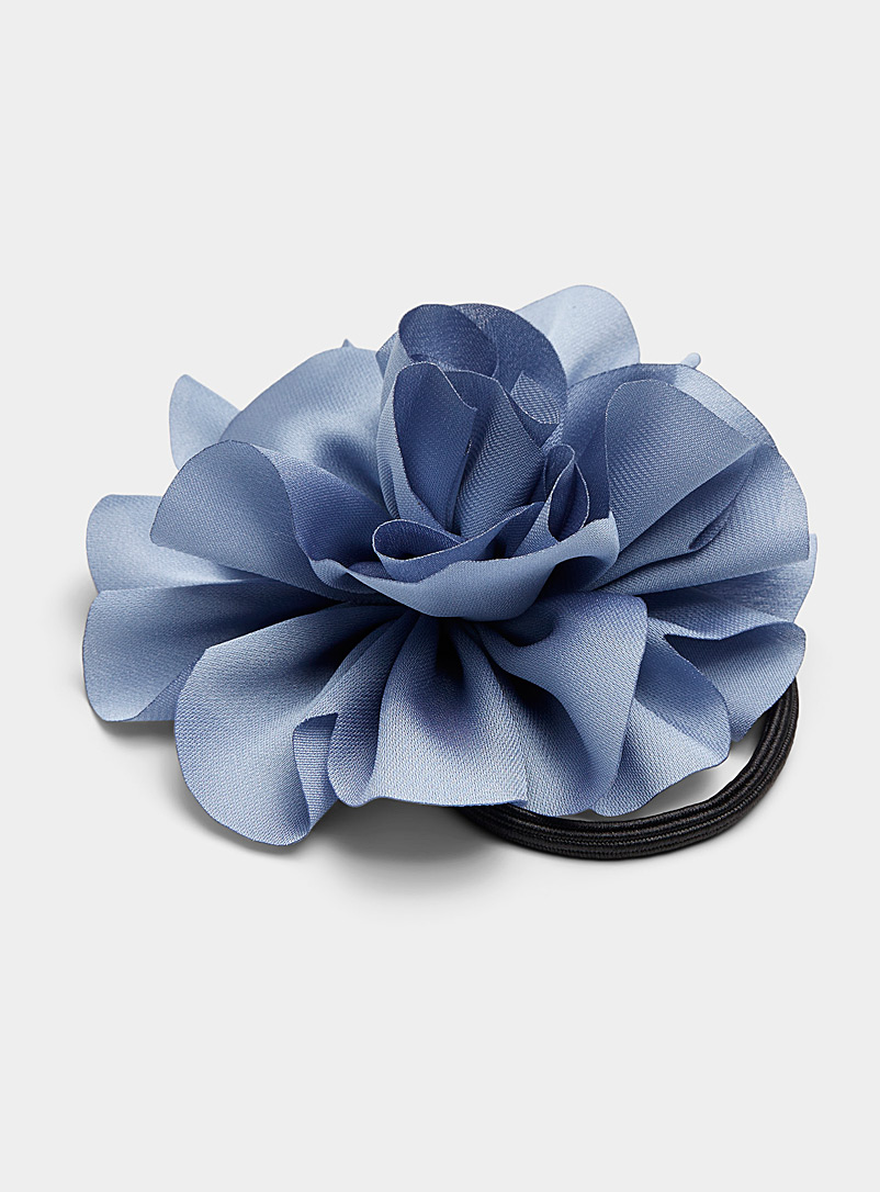 Simons Slate Blue Large flower hair tie for women