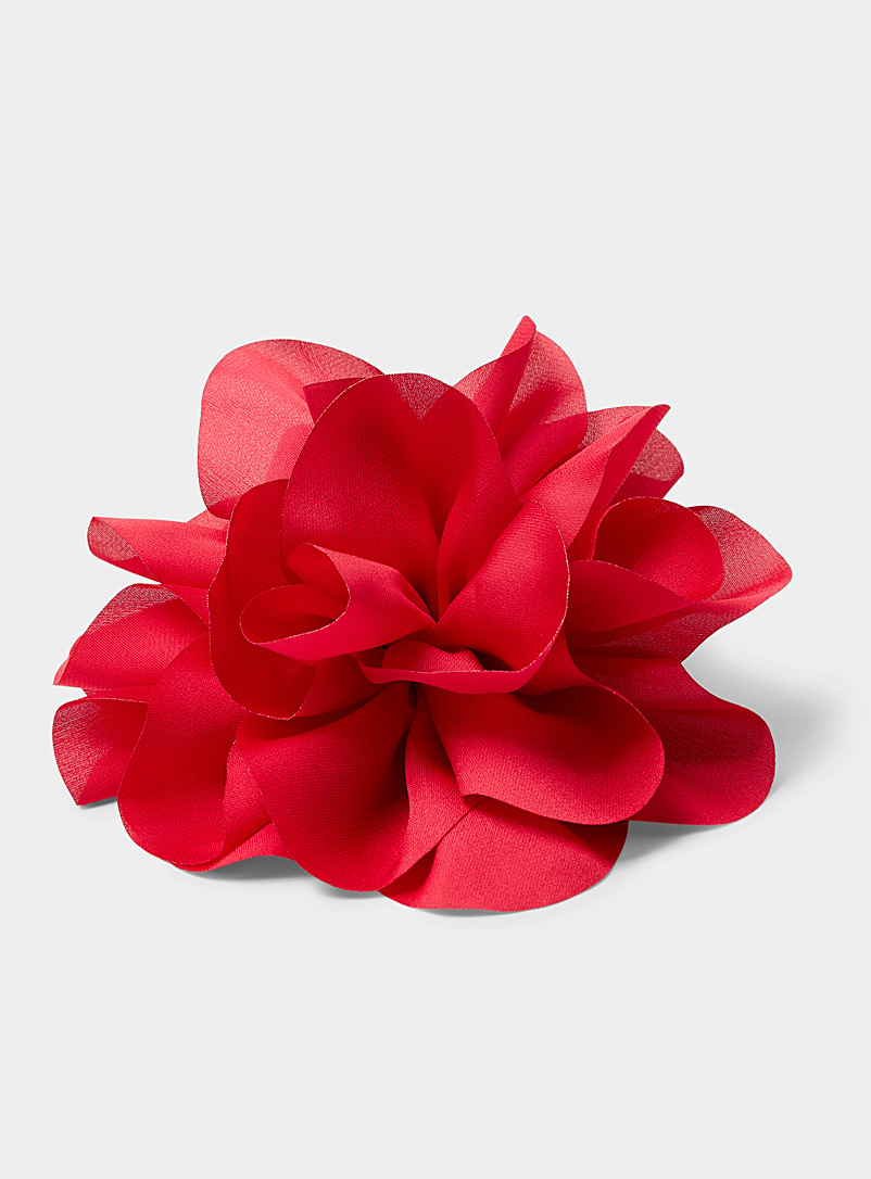 Simons: La broche large fleur Rouge pour femme