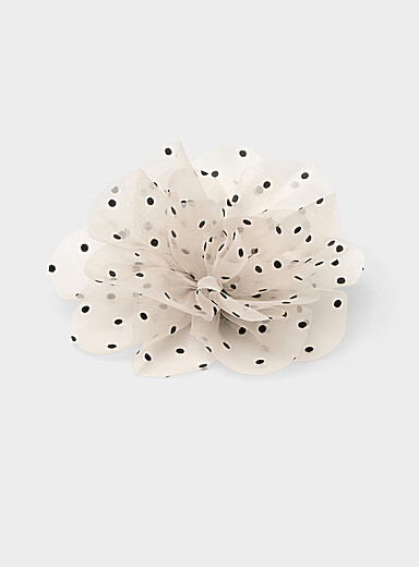 Polka dot swiss tulle XL brooch