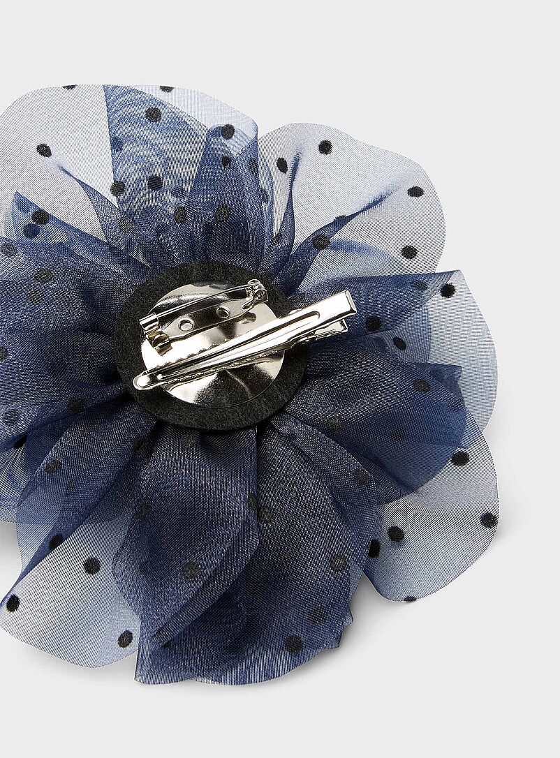 Simons Patterned Ecru Polka dot swiss tulle XL brooch for women