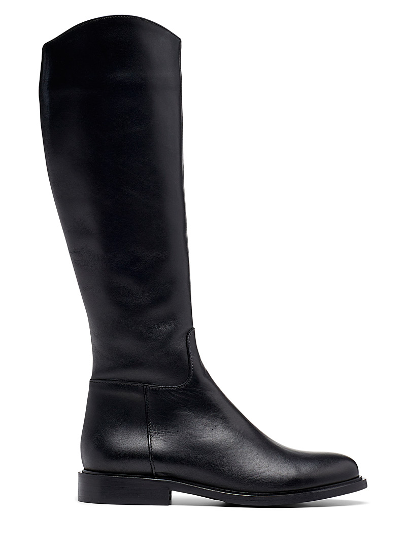 Simons Black Smooth leather knee-high boots for women