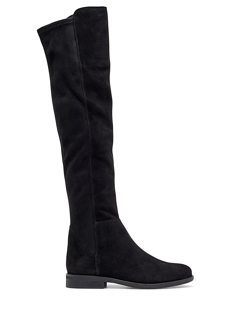 Simons Black Suede knee-high boots for women