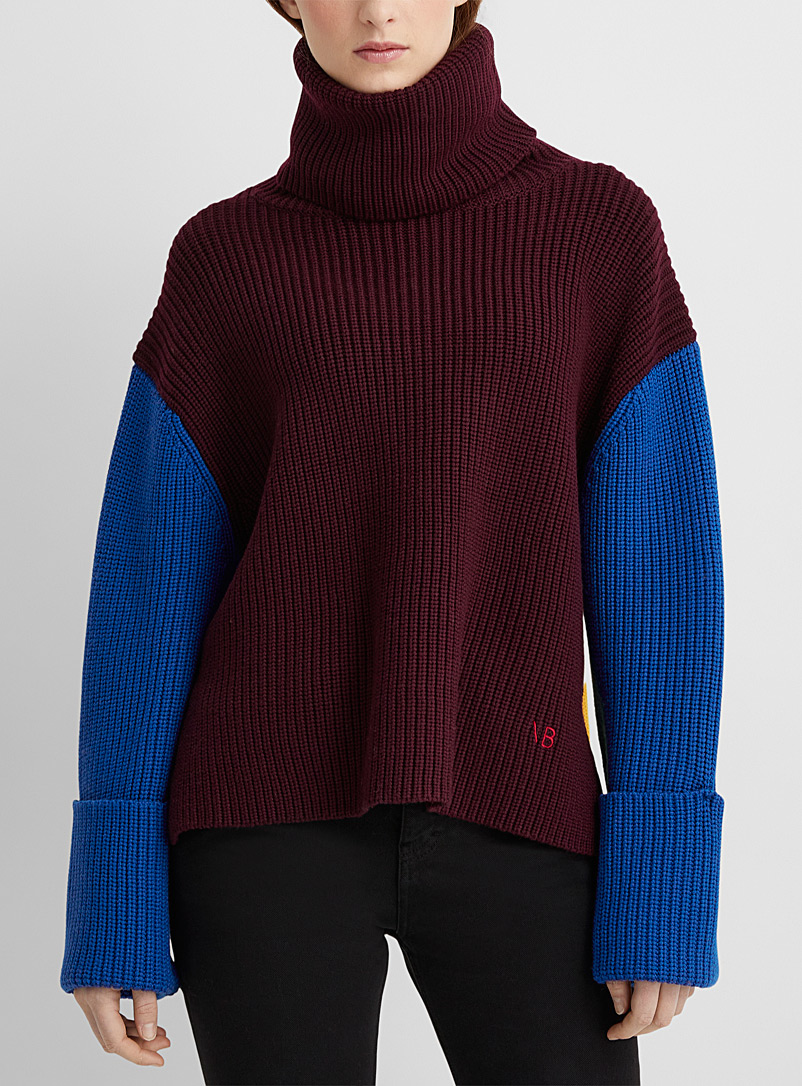 Victoria Beckham Assorted Colour blocks ribbed sweater for women
