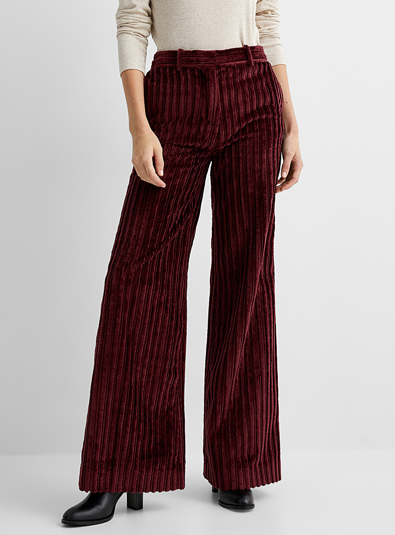 Victoria Victoria Beckham Ruby Red Corduroy flared pants for women