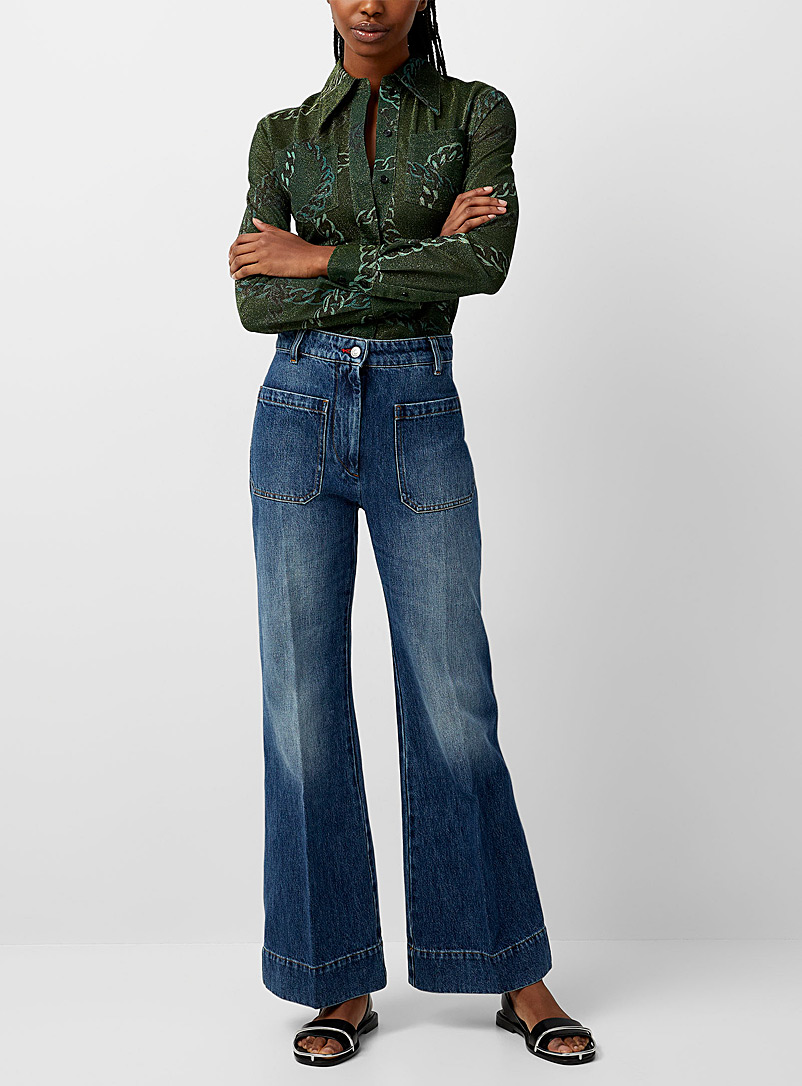 Victoria Beckham Slate Blue Alina jeans for women